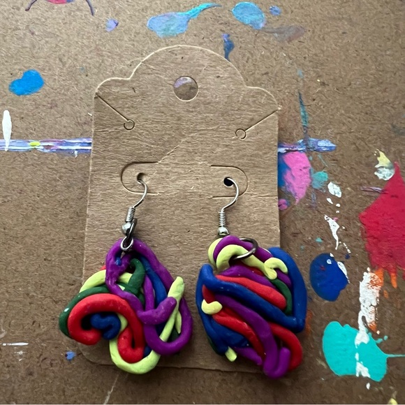 Funky Swirl Balls Earrings - Picture 3 of 5